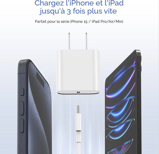 Set of 3 USB-C to USB-C cables of 3 m, 60W